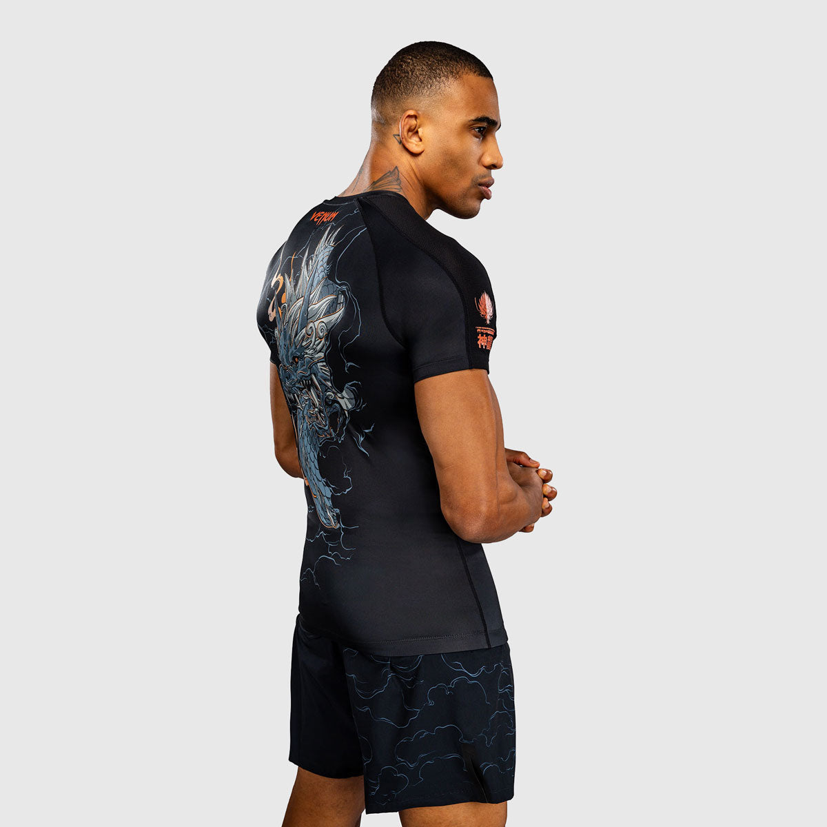 Venum Thunder Dragon Rashguard Kurzarm Schwarz