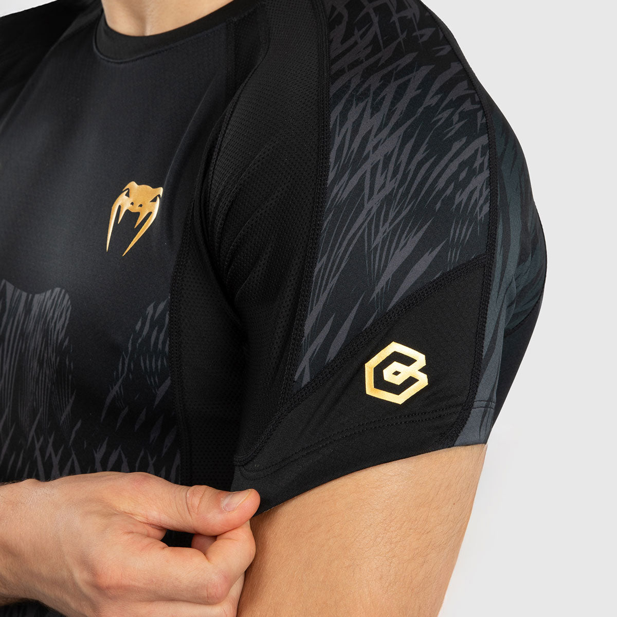 Venum x Chimaev Wild Borz Rashguard Kurzarm Schwarz