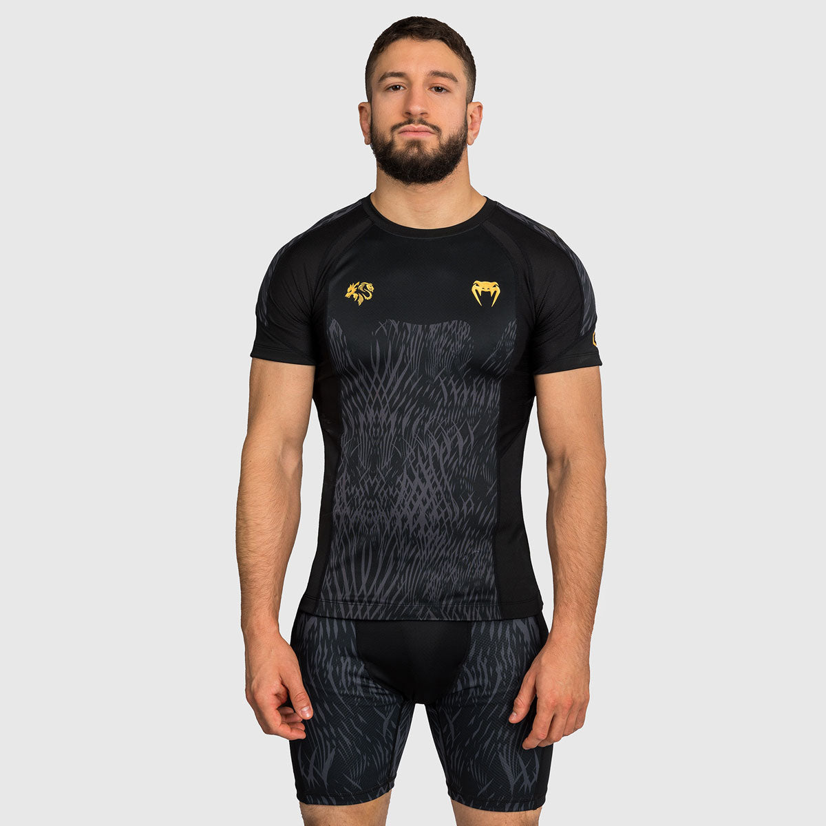 Venum x Chimaev Wild Borz Rashguard Kurzarm Schwarz