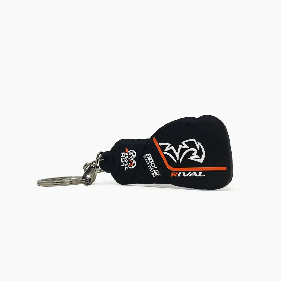 Mini-Boxhandschuh Schlüsselanhänger aus Gummi Rival RS1 Schwarz