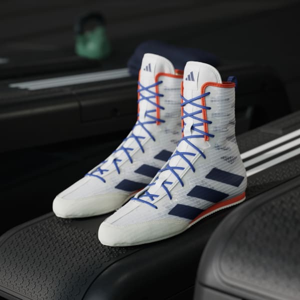 Boxschuhe Adidas Box Hog 4 Weiß-blau
