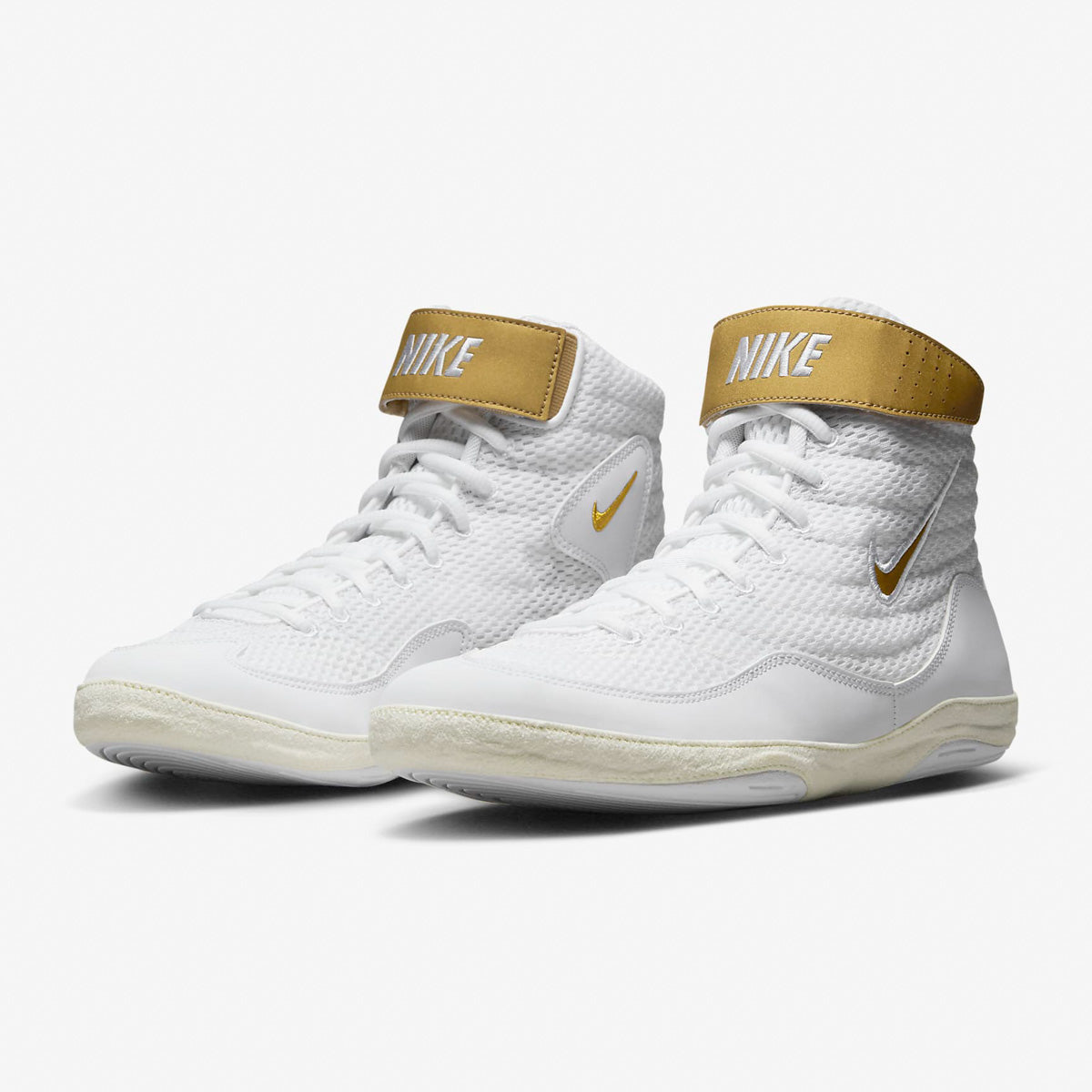 Ringerschuhe-Wrestling Nike Inflict 3 Weiß-Gold