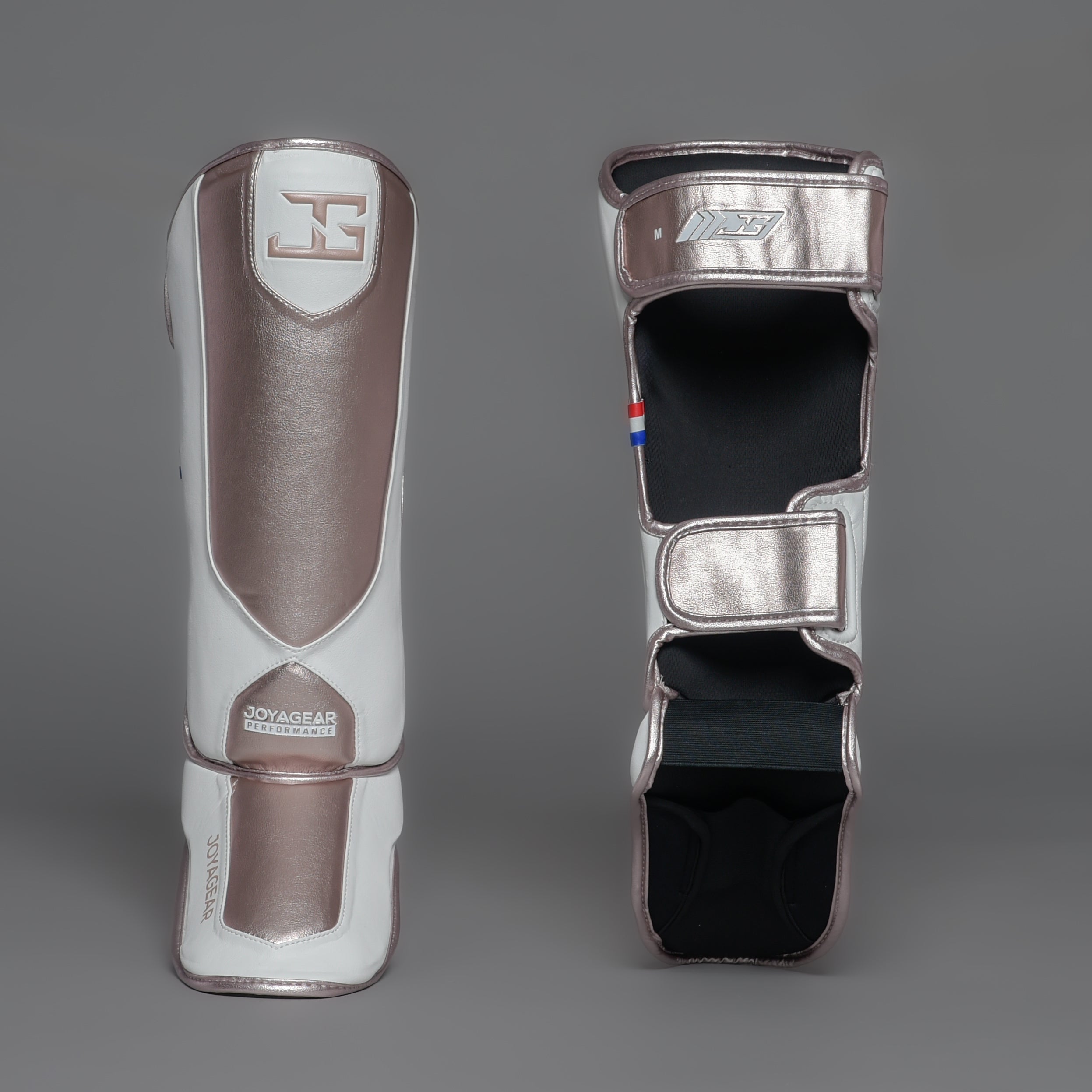 Joyagear Performance Shinguards Rose Gold/White