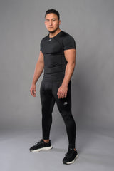 Joya Rashguard Korte Mouwen - Zwart/Wit