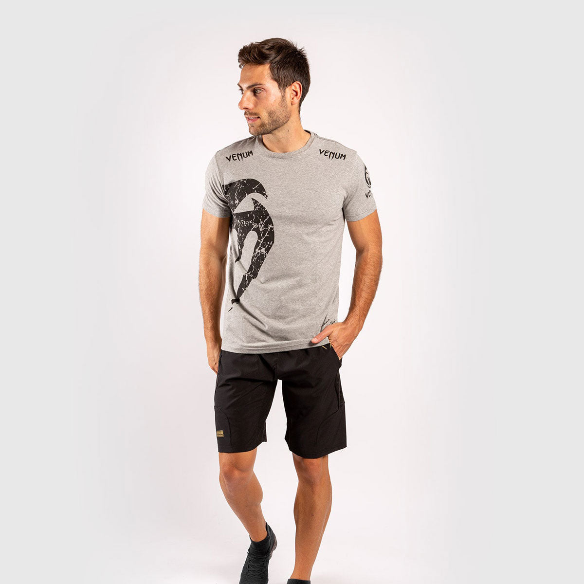 T-Shirt aus Baumwolle Venum Giant Grau-Schwarz