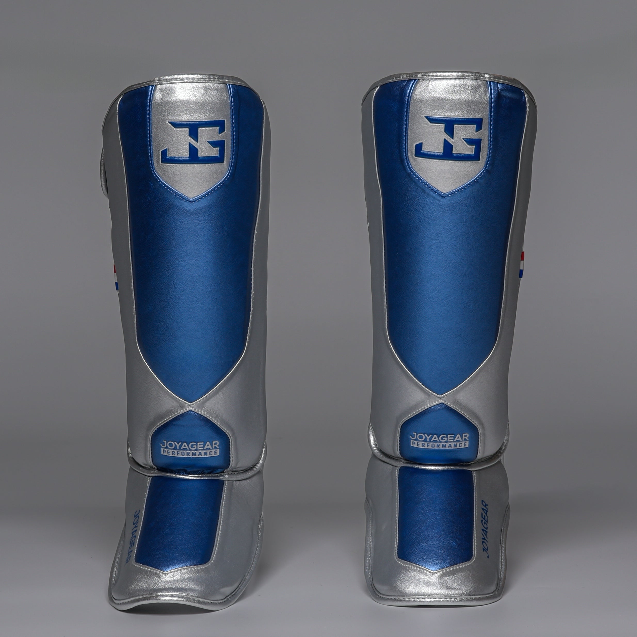 Joyagear Performance Shinguards Blue/Silver