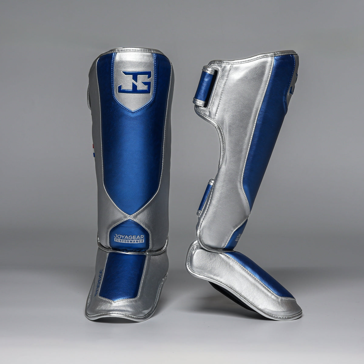 Joyagear Performance Shinguards Blue/Silver