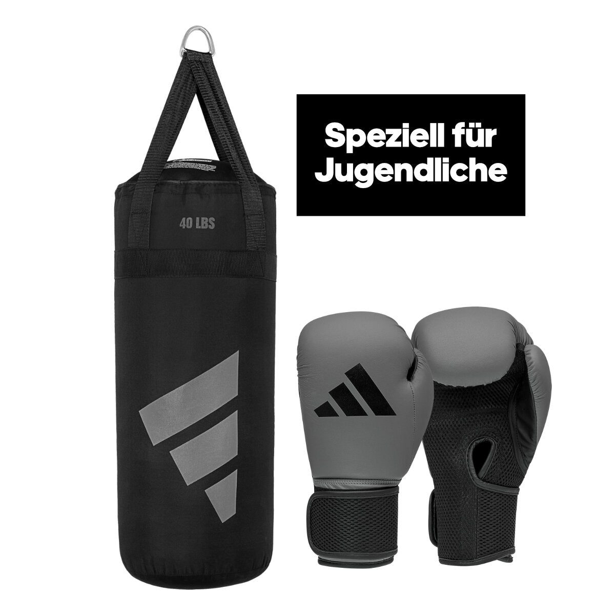 adidas Youth Boxing Kit 04 grey/black 10oz