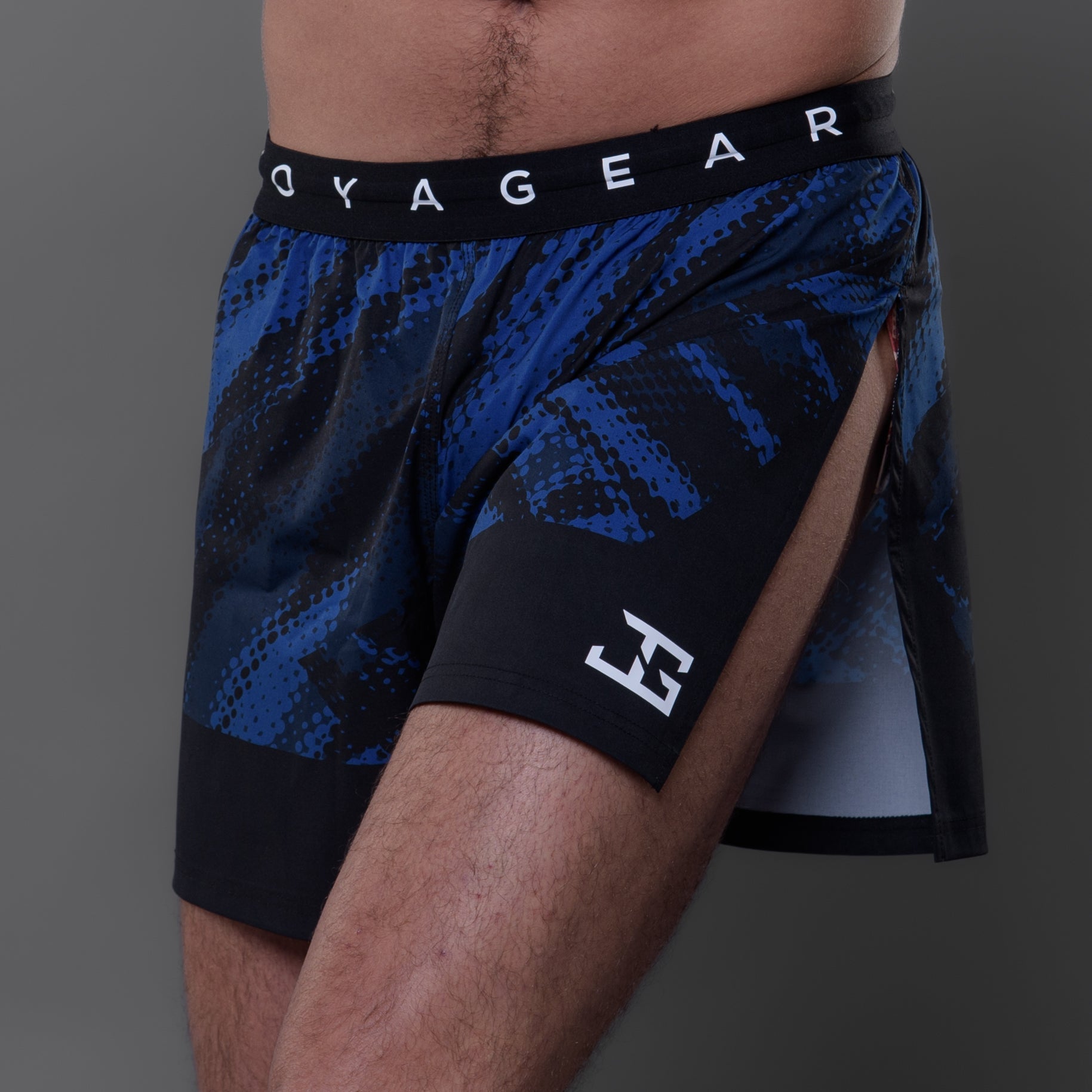 Joyagear Elite High Split MMA Short Blue
