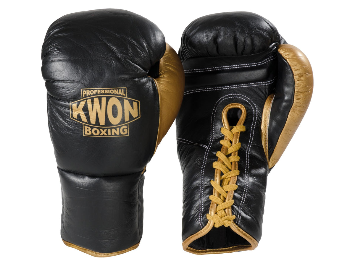 Boxing gloves leather with laces