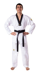 Taekwondo uniform Fightlite black lapel - WT recognized