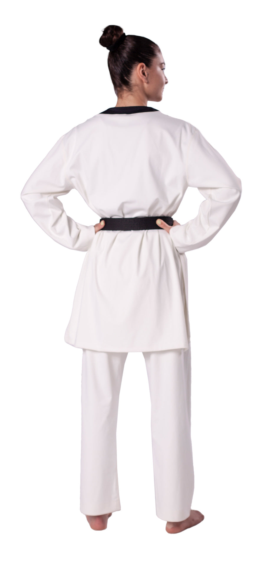 Taekwondo uniform Kyorugi black lapel - WT approved
