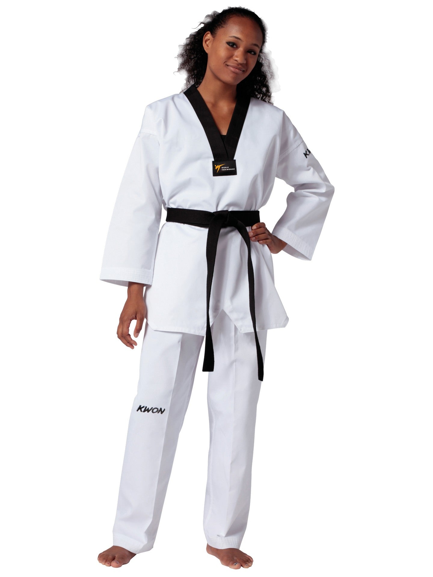 Taekwondo Anzug Victory schwarzes Revers - WT anerkannt
