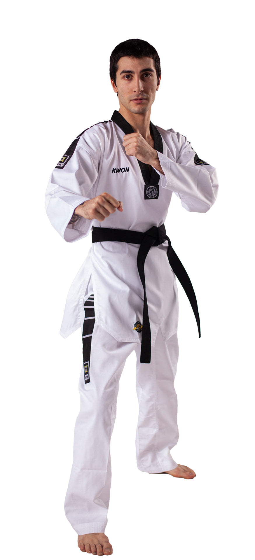 Taekwondo Anzug Grand Victory mit schwarzem Revers und Rückenbestickung