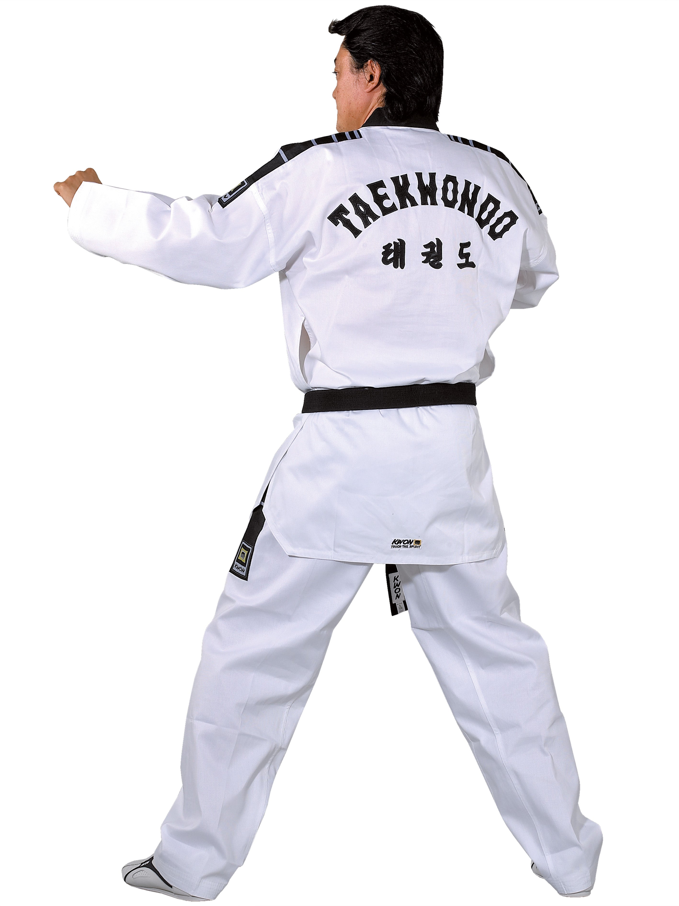Taekwondo Anzug Grand Victory mit schwarzem Revers und Rückenbestickung