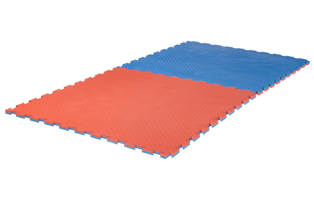 Puzzlematte "Checker" 2 cm rot/blau Wendematte