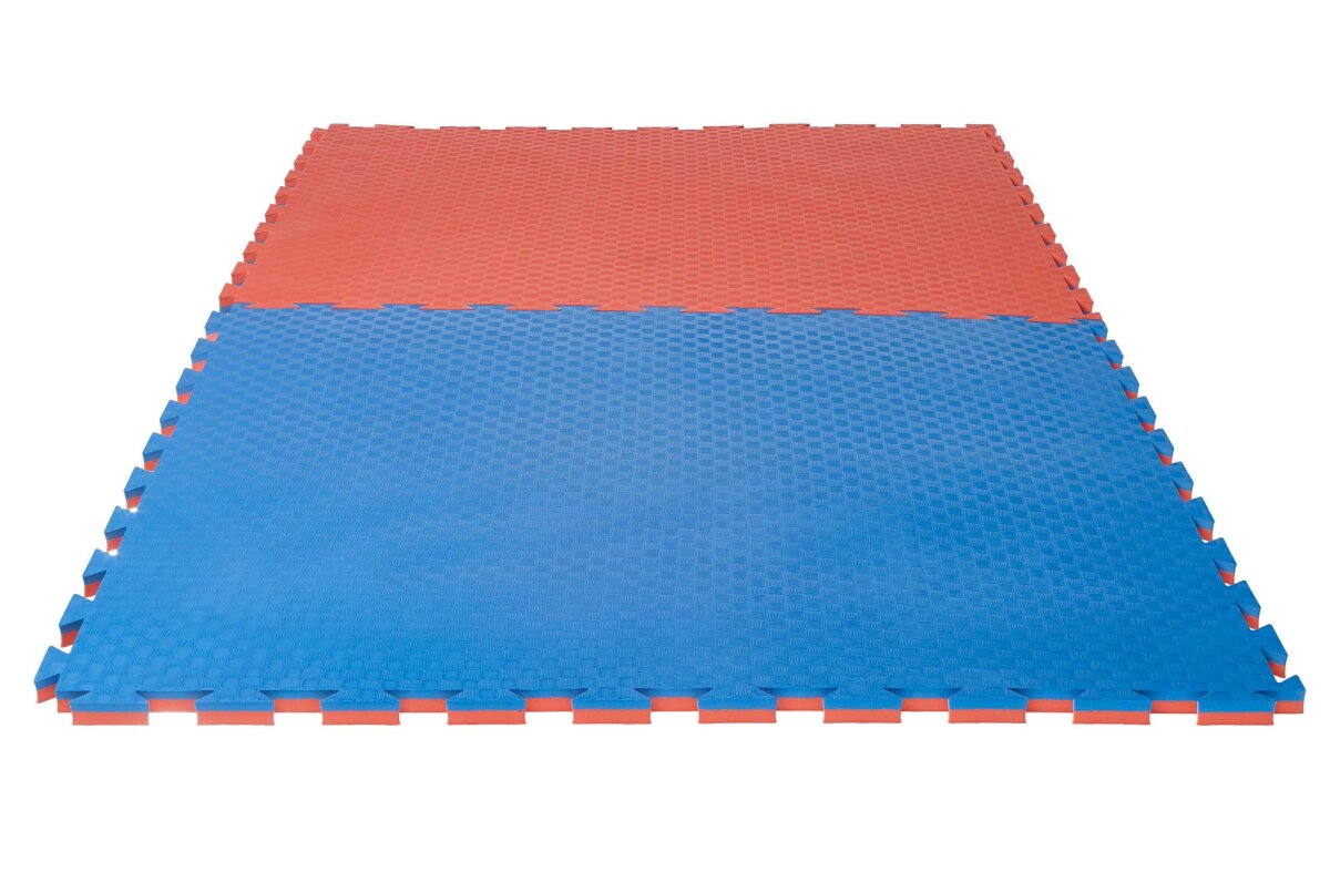 Puzzlematte "Checker" 2 cm rot/blau Wendematte
