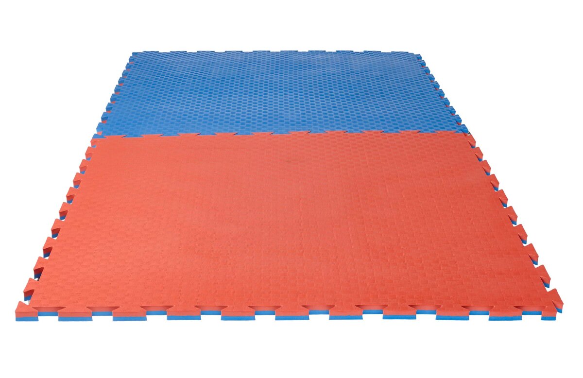 Puzzlematte "Checker" 2 cm rot/blau Wendematte