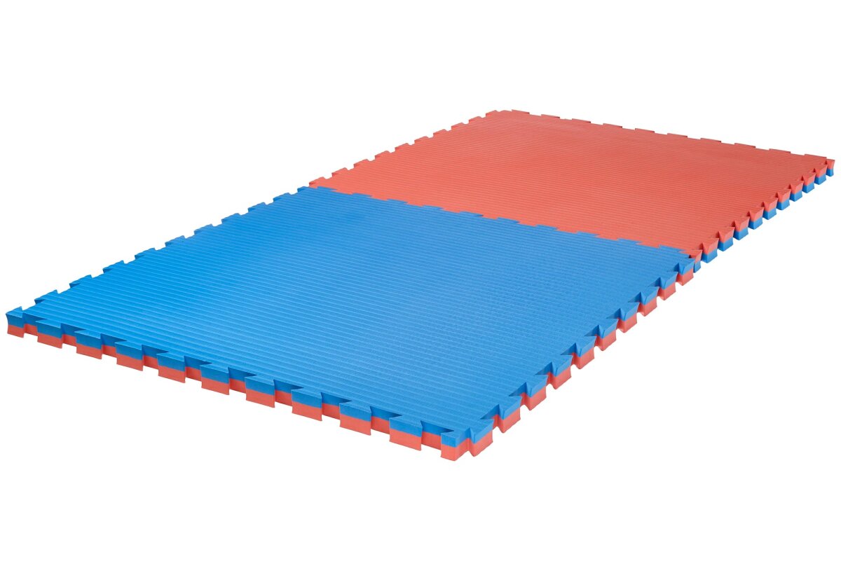 Puzzlematte Pro"Tatami" 4 cm rot/blau Wendematte