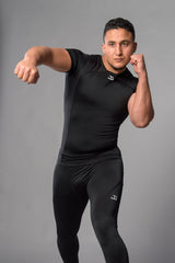 Joya Rashguard Korte Mouwen - Zwart/Wit